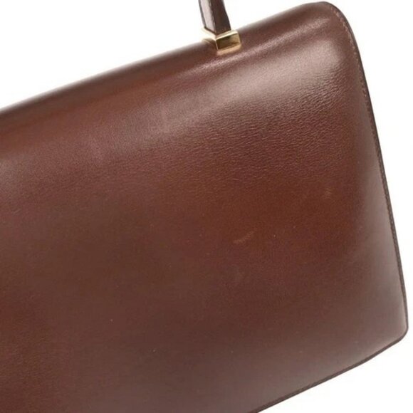 Hermes Marron Fonce Box Calf Piano Handbag - Picture 4 of 10